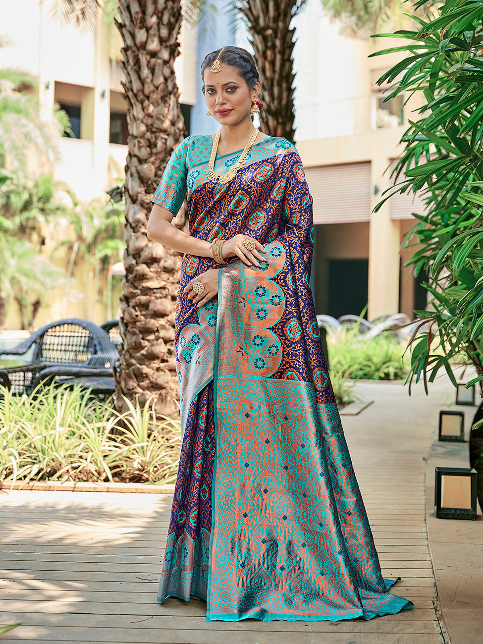 Fancy Blue Zari Woven Wedding Banarasi Silk Saree