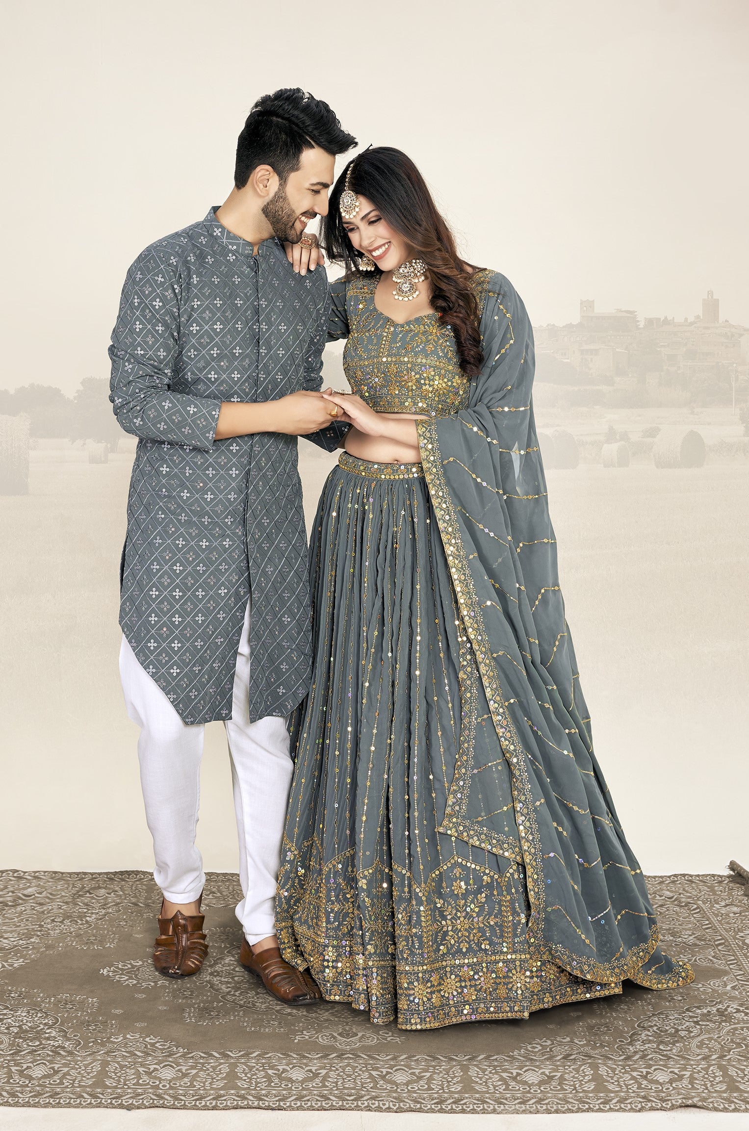 Matching traditional outfits for couples best sale