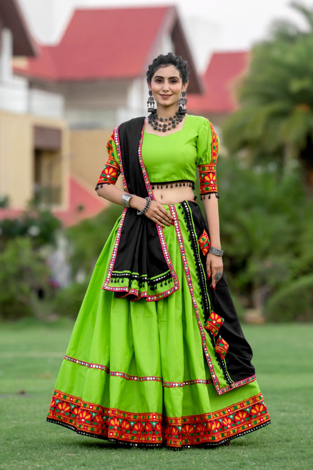 Kutchi Embroidery Women Lehenga Choli for Navaratri