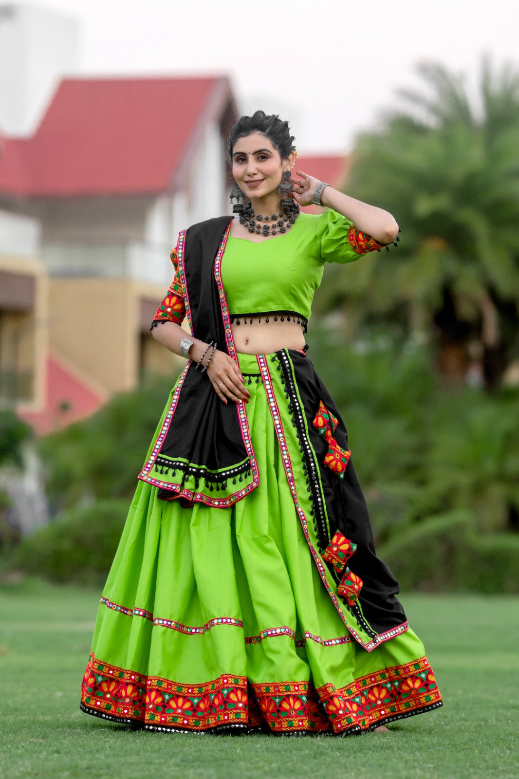 Kutchi Embroidery Women Lehenga Choli for Navaratri