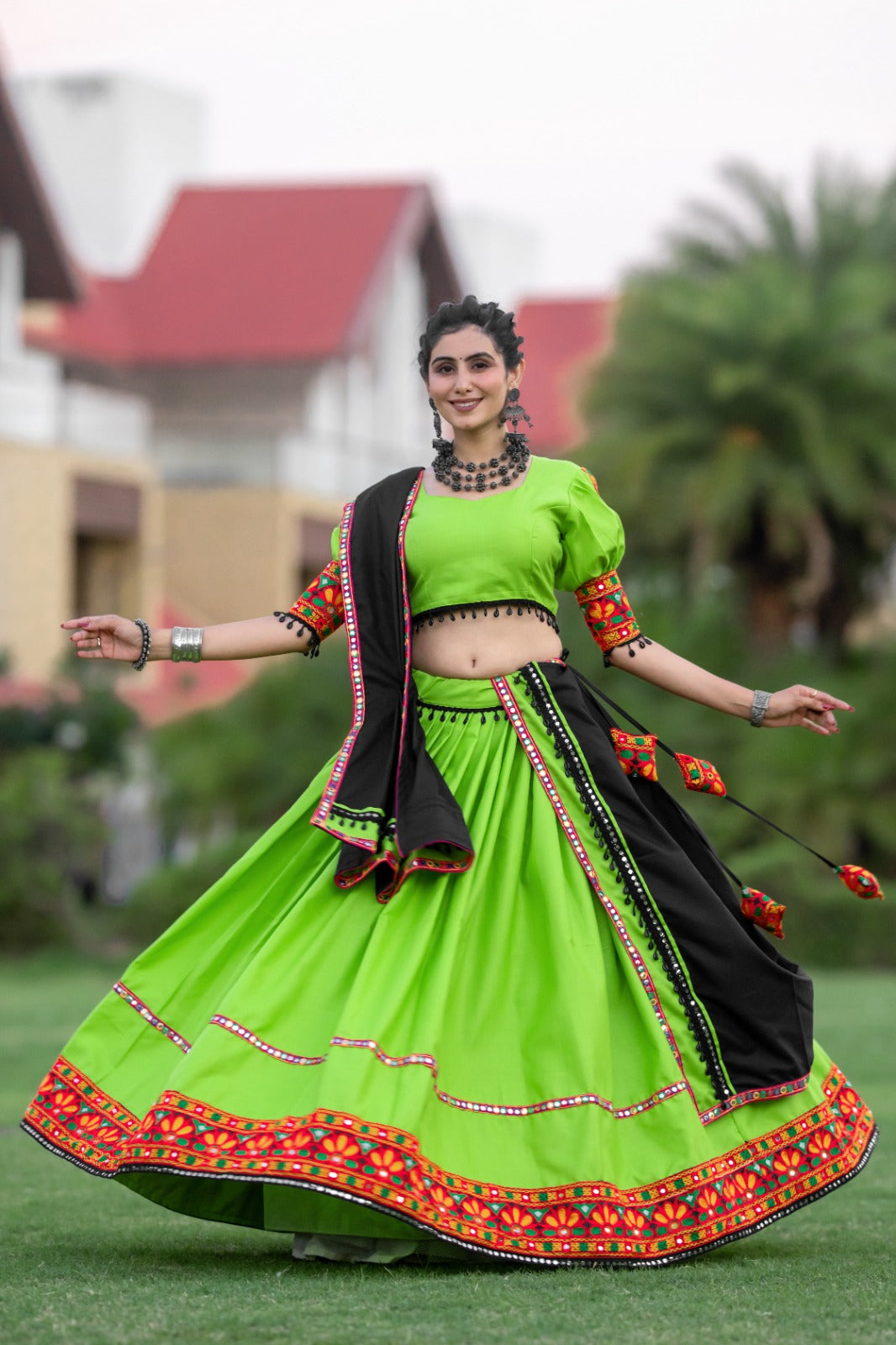 Kutchi Embroidery Women Lehenga Choli for Navaratri