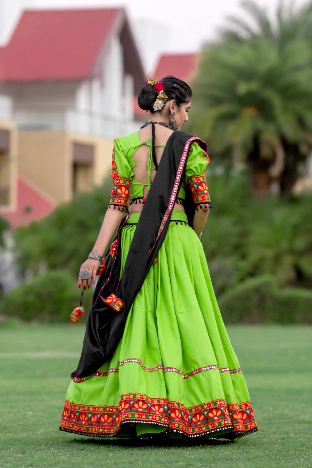 Kutchi Embroidery Women Lehenga Choli for Navaratri