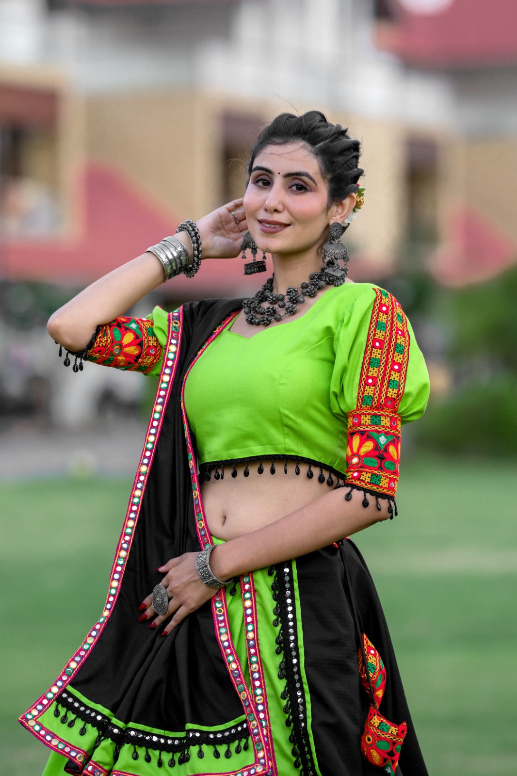 Kutchi Embroidery Women Lehenga Choli for Navaratri