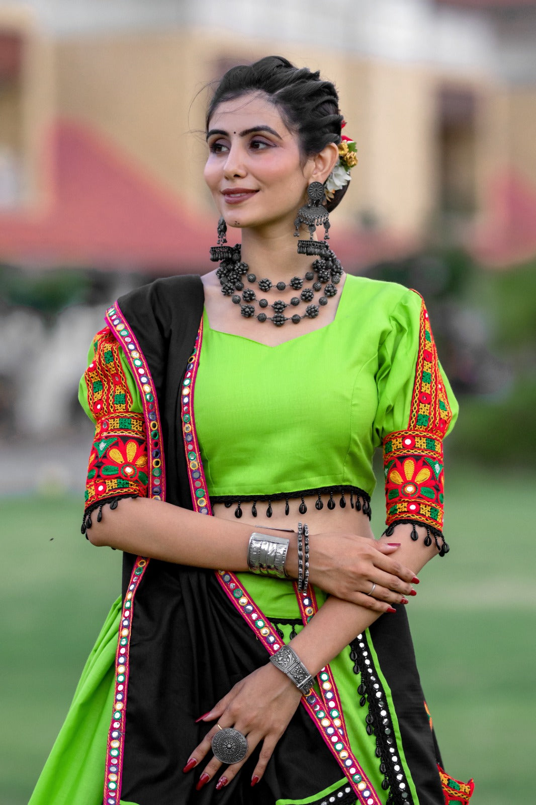 Kutchi Embroidery Women Lehenga Choli for Navaratri