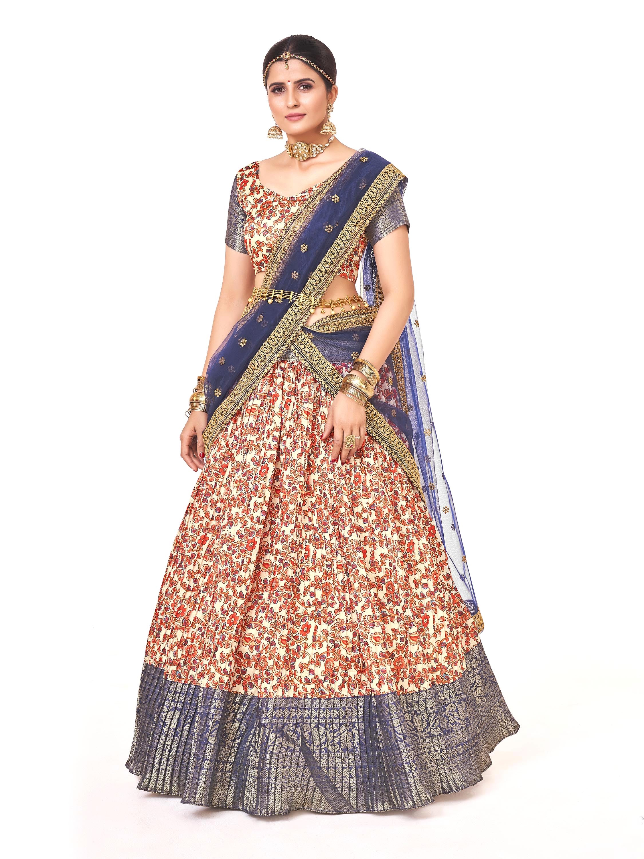 Buy Latest Half Saree Lehenga Online Pattu Langa Voni At Shopgarb