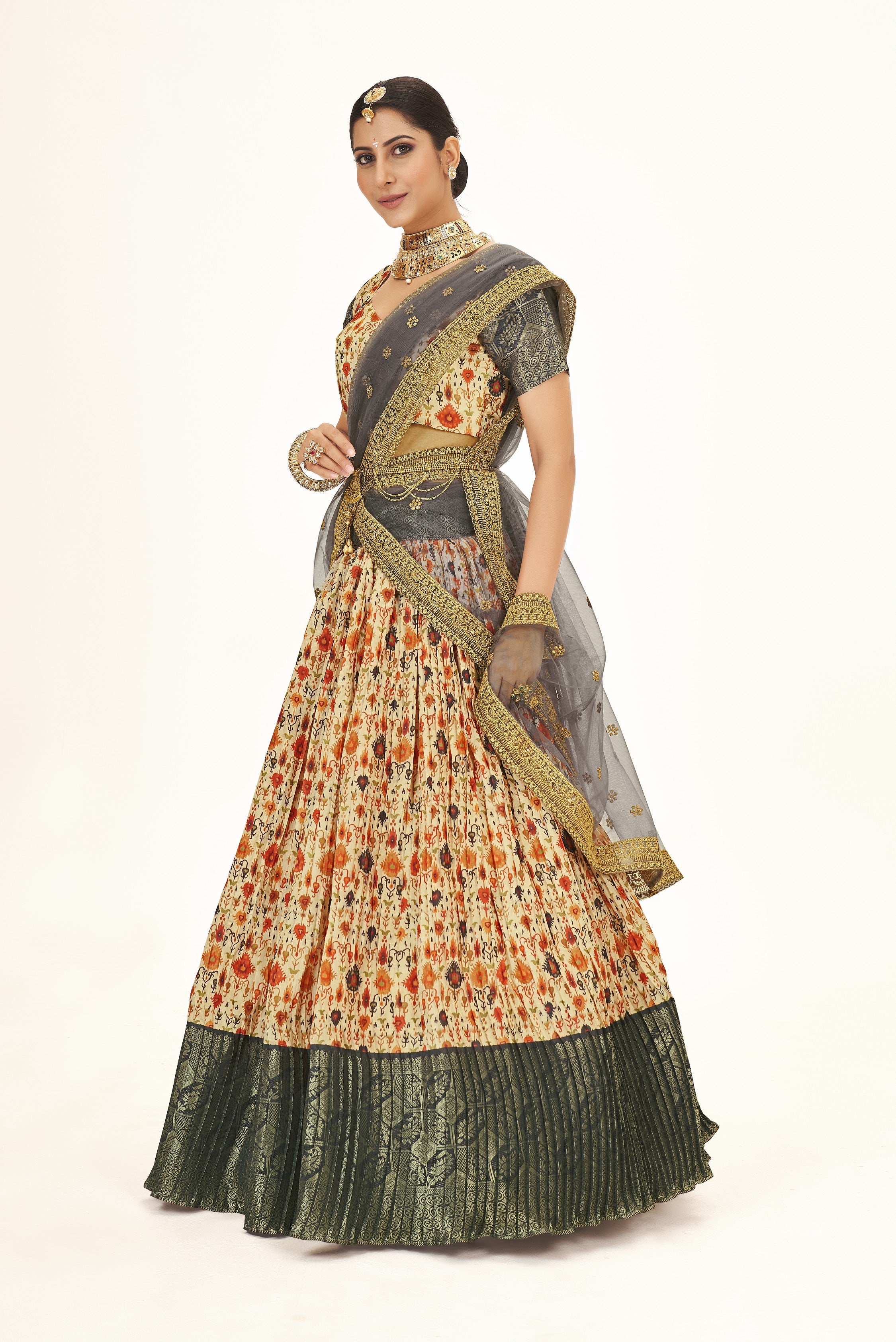 Buy Latest Half Saree Lehenga Online Pattu Langa Voni At Shopgarb