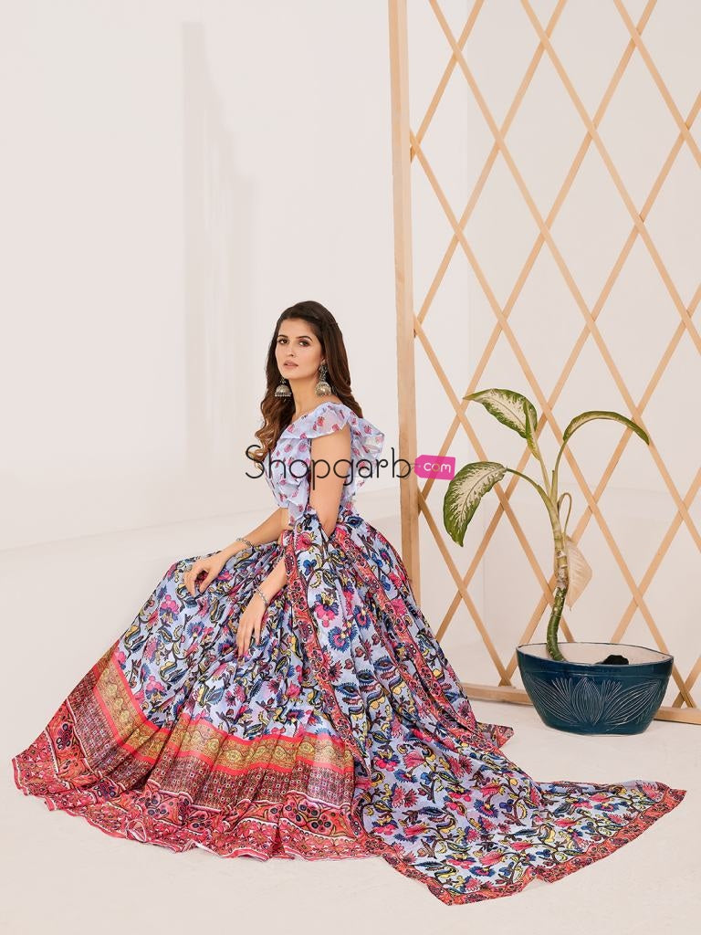 Amazing Multi Colour Printed Lehenga And Blouse With Dupatta