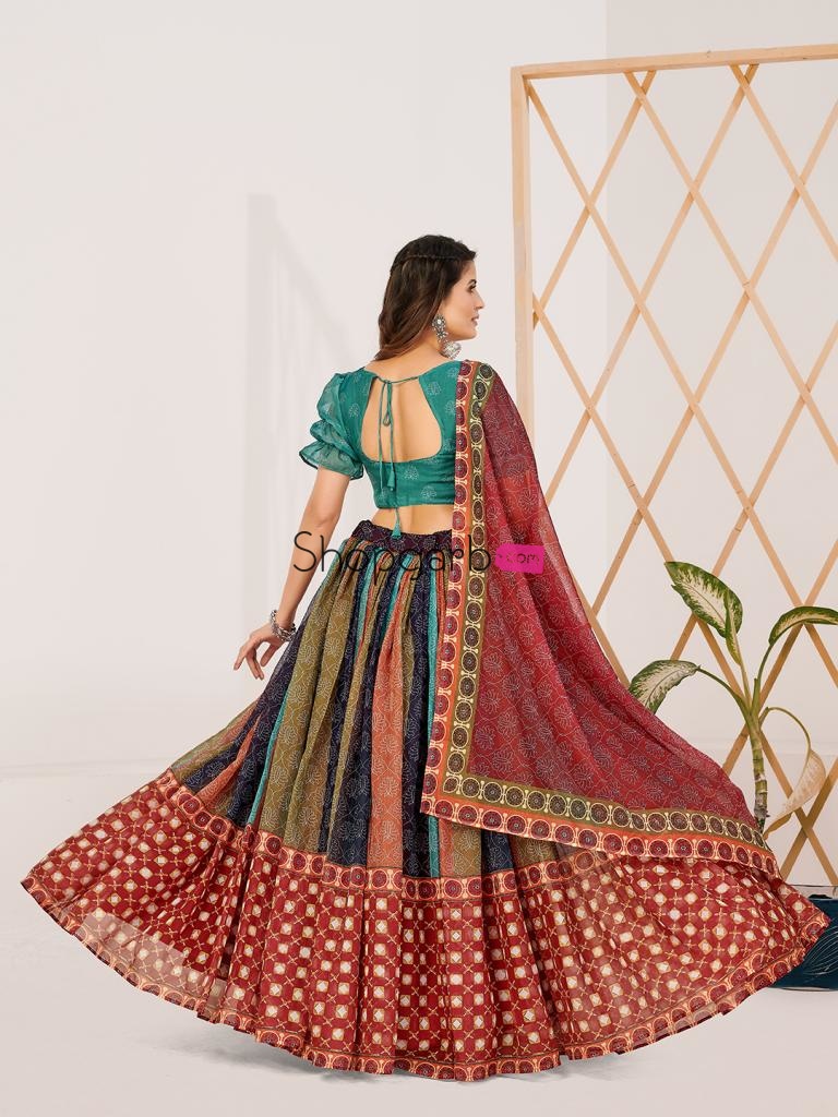 Exclusive Multi Colour Printed Lehenga And Stylish Blouse With Dupatta