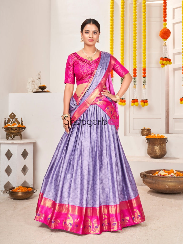 Lavender Jacquard Silk Traditional Wedding Lehenga Choli Lehenga Choli