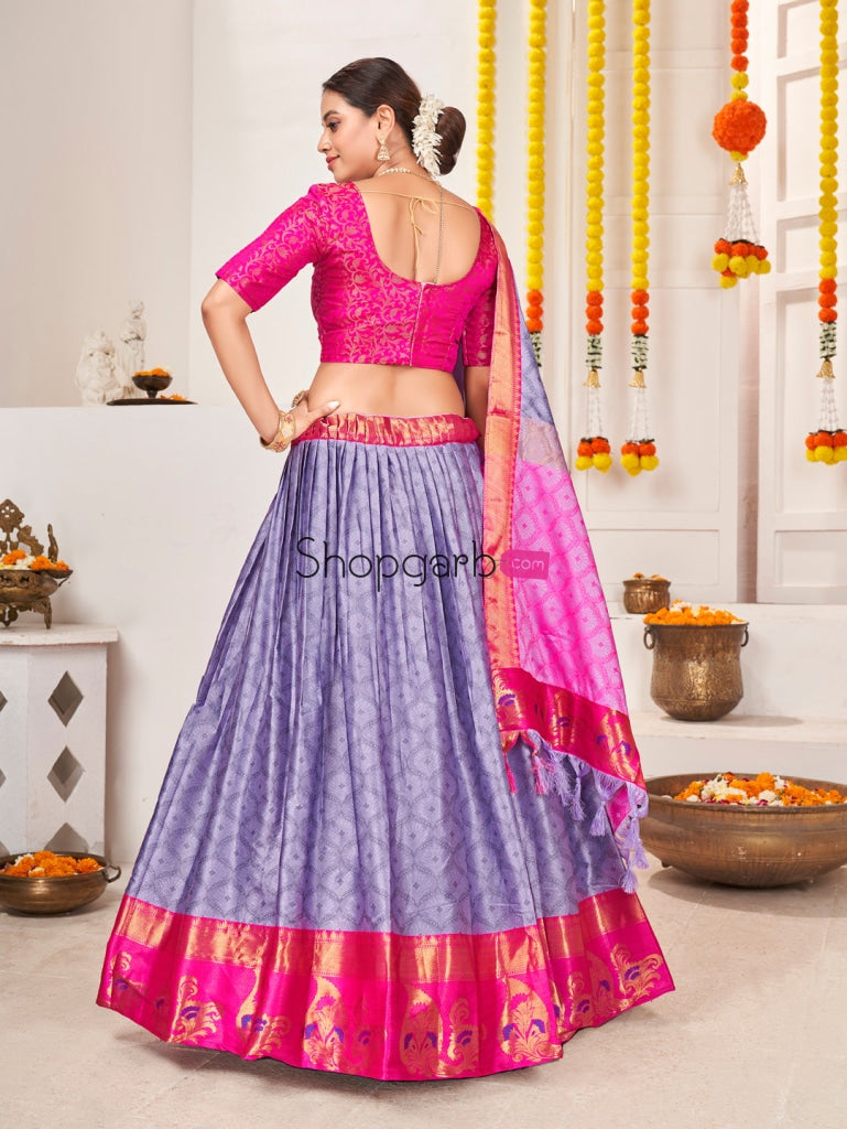 Lavender Jacquard Silk Traditional Wedding Lehenga Choli Lehenga Choli