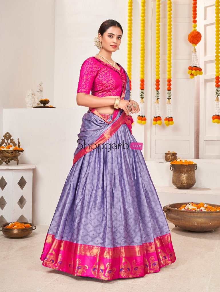 Lavender Jacquard Silk Traditional Wedding Lehenga Choli Lehenga Choli