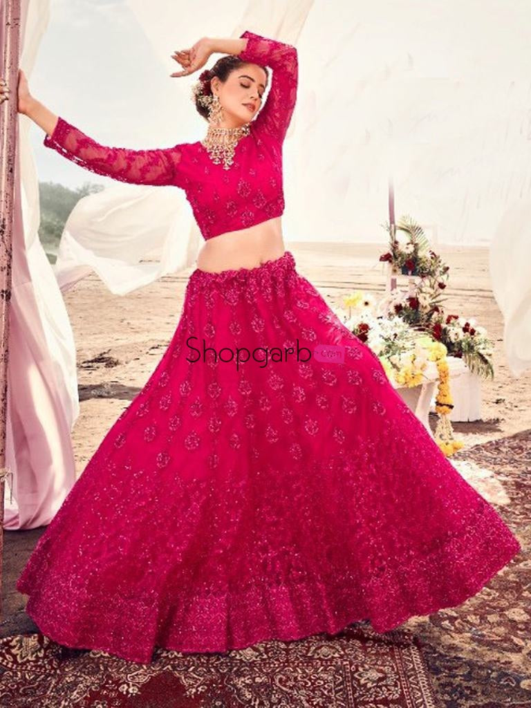 Royal Maroon Sparkle Rajwadi Silk Bridal Lehenga Choli Ensemble