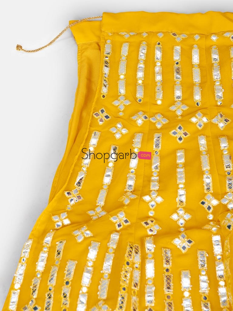 Yellow Foil Print Lehenga Unstitch Blouse & Dupattas